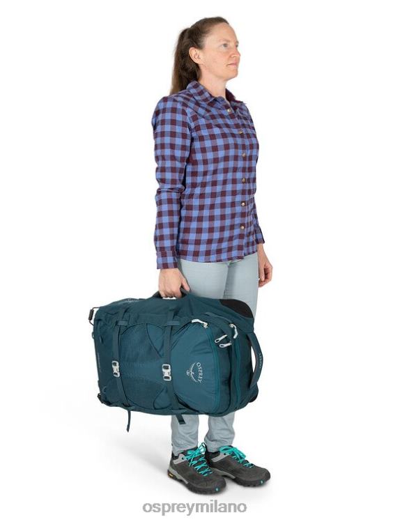 blu giungla notturna zaino da viaggio con ruote Fairview, bagaglio a mano con ruote da 36 l/21,5