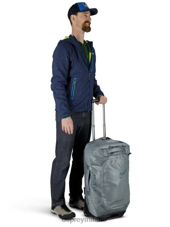 grigio fumo borsone con ruote da trasporto 60 ruote da viaggio | trasportatore di ingranaggi Osprey unisex J82N2620 valigia