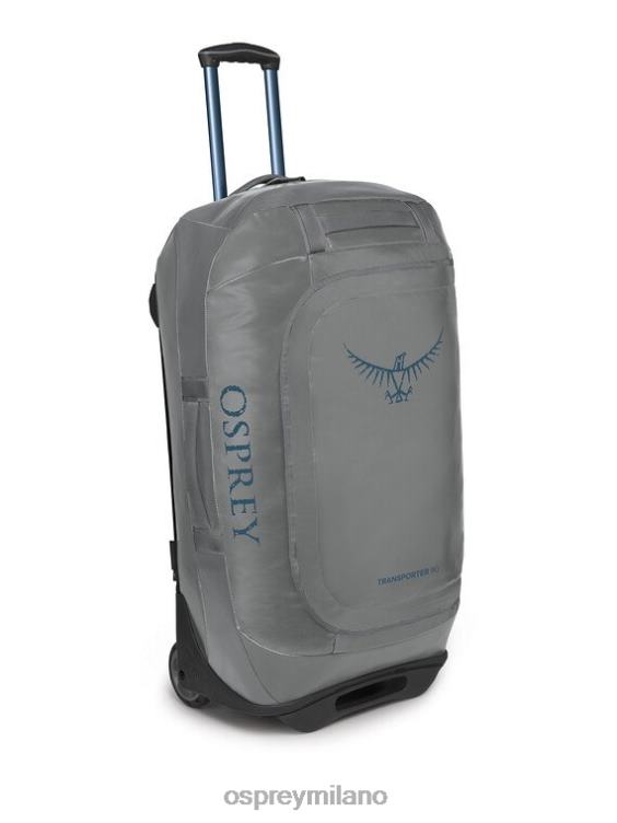 grigio fumo borsone con ruote da trasporto 90 ruote da viaggio | trasportatore di ingranaggi Osprey unisex J82N2623 valigia