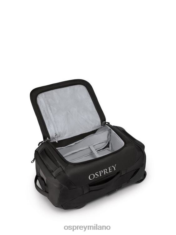 nero borsone da trasporto con ruote 40 ruote da viaggio | trasportatore di ingranaggi Osprey unisex J82N2532 valigia