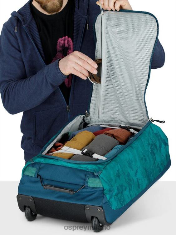stampa di foglie di palma borsone da viaggio Daylite con ruote 40 Osprey unisex J82N2538 valigia