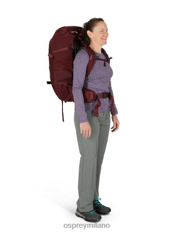 zircone rosso Fairview Trek 50 viaggio | trekking Osprey donne J82N2500 pacco bagagli