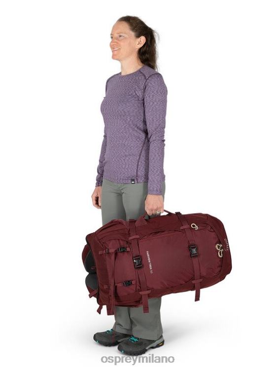 zircone rosso Fairview Trek 50 viaggio | trekking Osprey donne J82N2500 pacco bagagli
