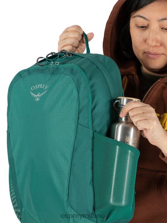 verde foresta pluviale resti dello stile di vita del pacchetto studentesco Osprey unisex J82N2491 zaino