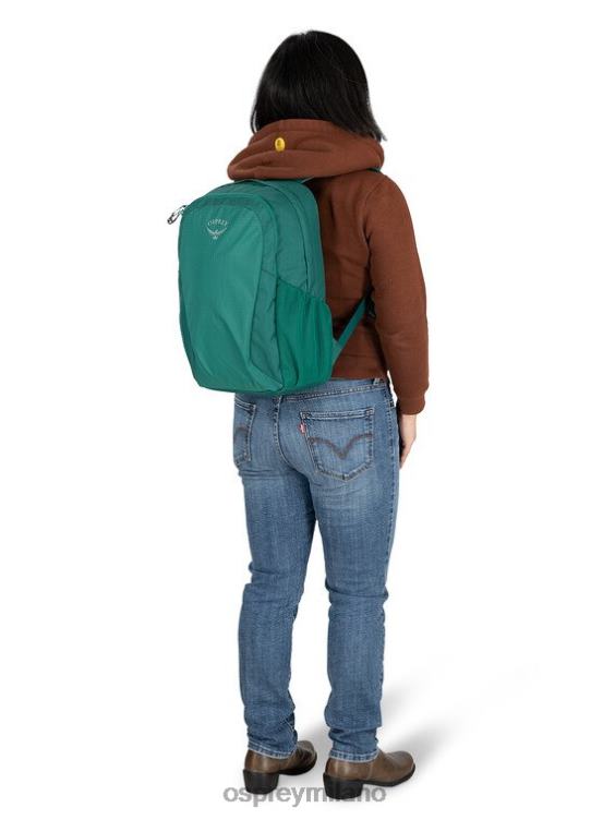 verde foresta pluviale resti dello stile di vita del pacchetto studentesco Osprey unisex J82N2491 zaino