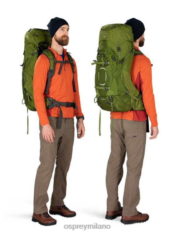 senape all'aglio verde etere 55 zaino in spalla Osprey uomini J82N270 zaino