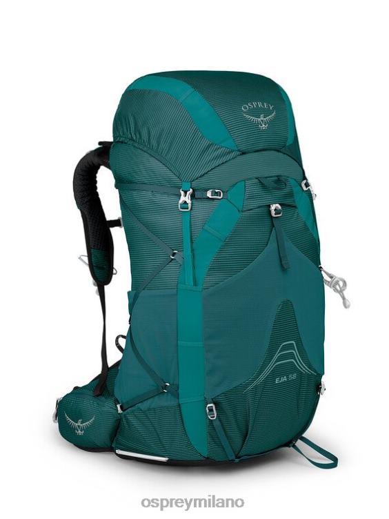 verde acqua profondo eja 58 zaino in spalla ultraleggero Osprey donne J82N231 zaino
